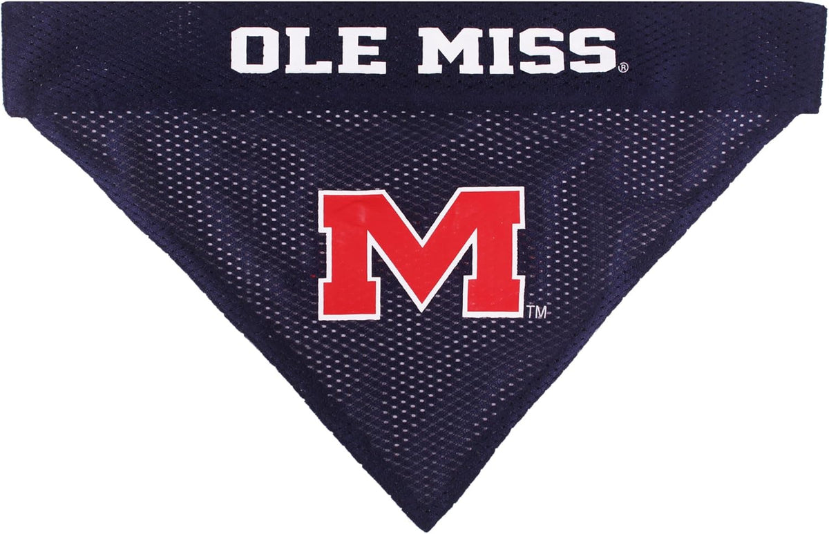 Pets First Collegiate Pet Accessories, Reversible Bandana, Mississippi Ole Miss Rebels