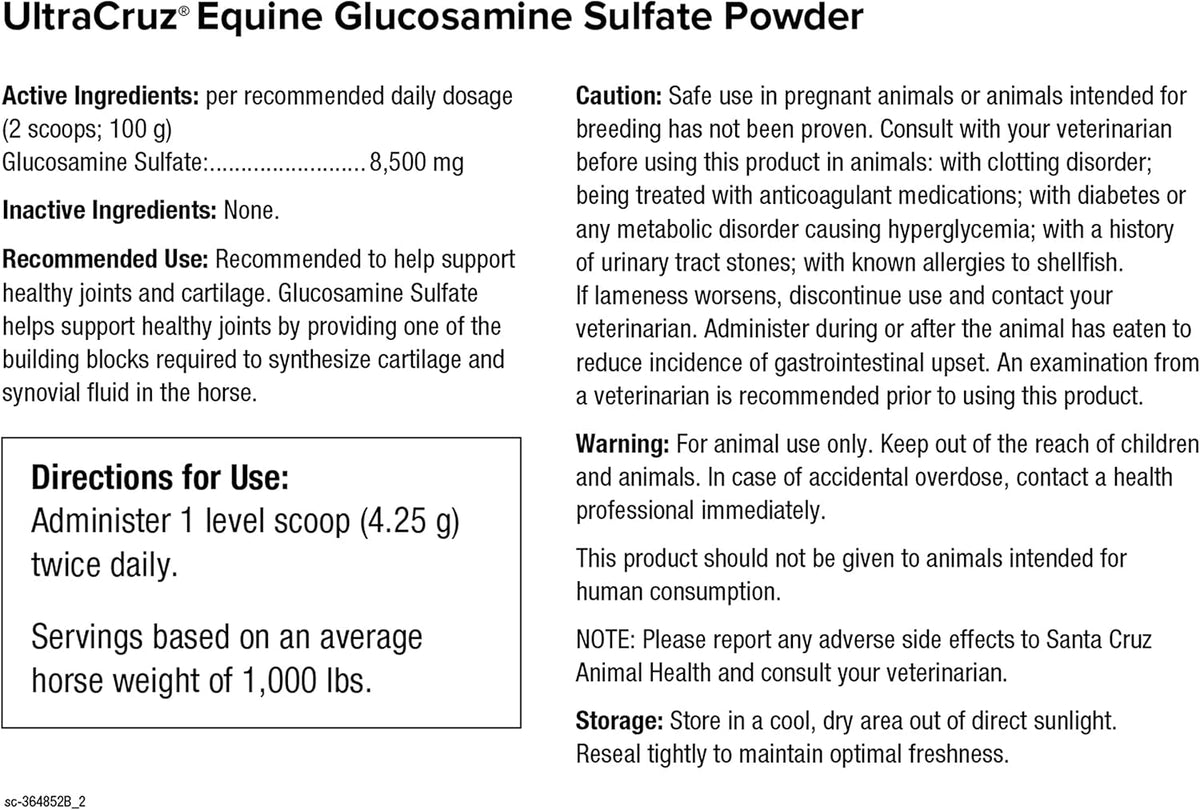 UltraCruz Equine MSM, Glucosamine Sulfate and Chondroitin Sulfate Horse Joint Supplement Bundle, 4