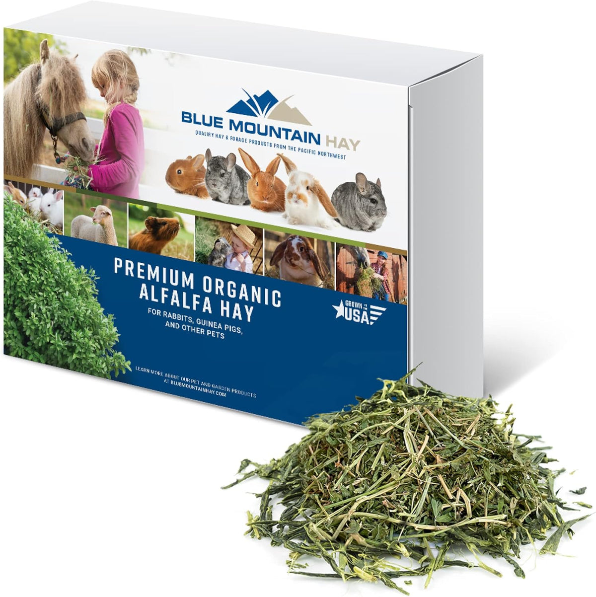 Blue Mountain Hay High-Altitude Hay - Organic Alfalfa, 25lb - High Protein, Fiber & Mineral-Rich