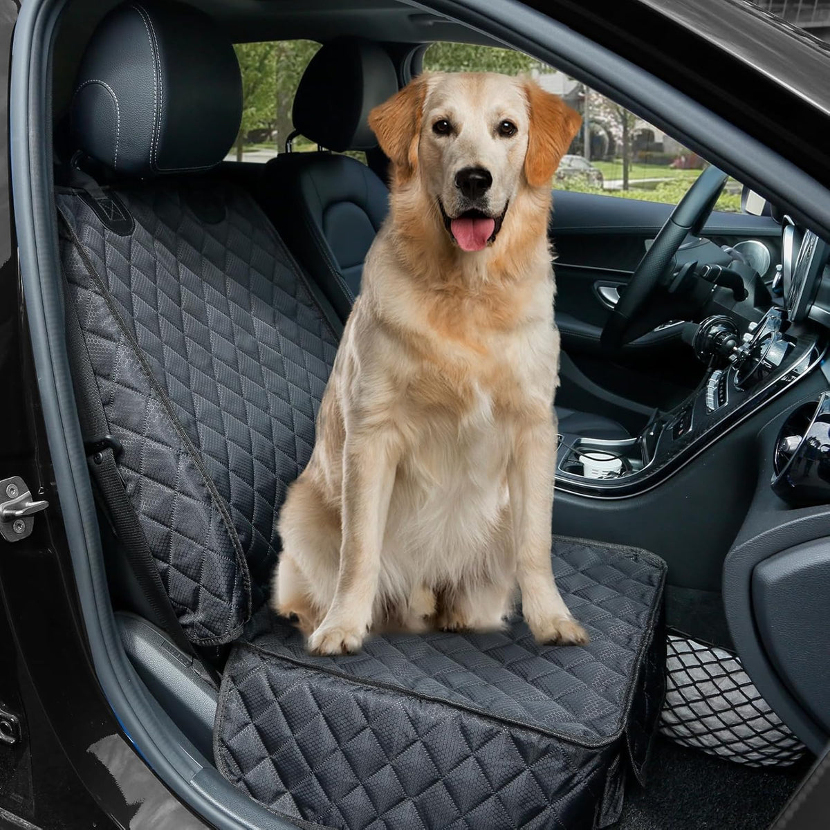 PETICON Waterproof Front Seat Car Cover 2 Pack, Full Protection Dog Car Seat Cover with Side Flaps
