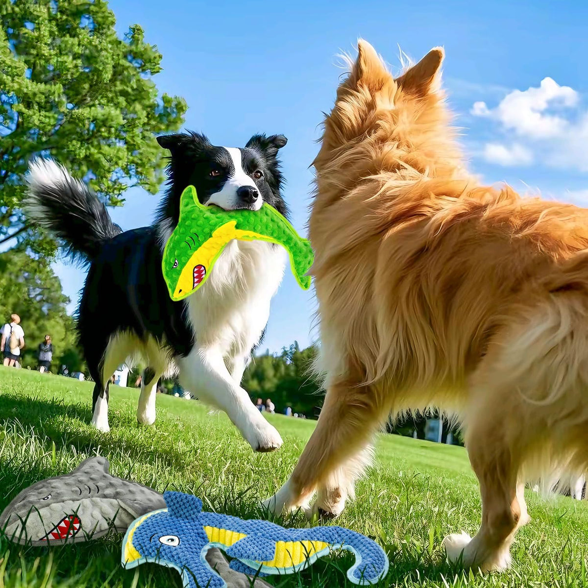 Dog Toy Squeak No Stuffing Toys, 4-Pack Toys for Small Medium Large Breed, Puppy Teething