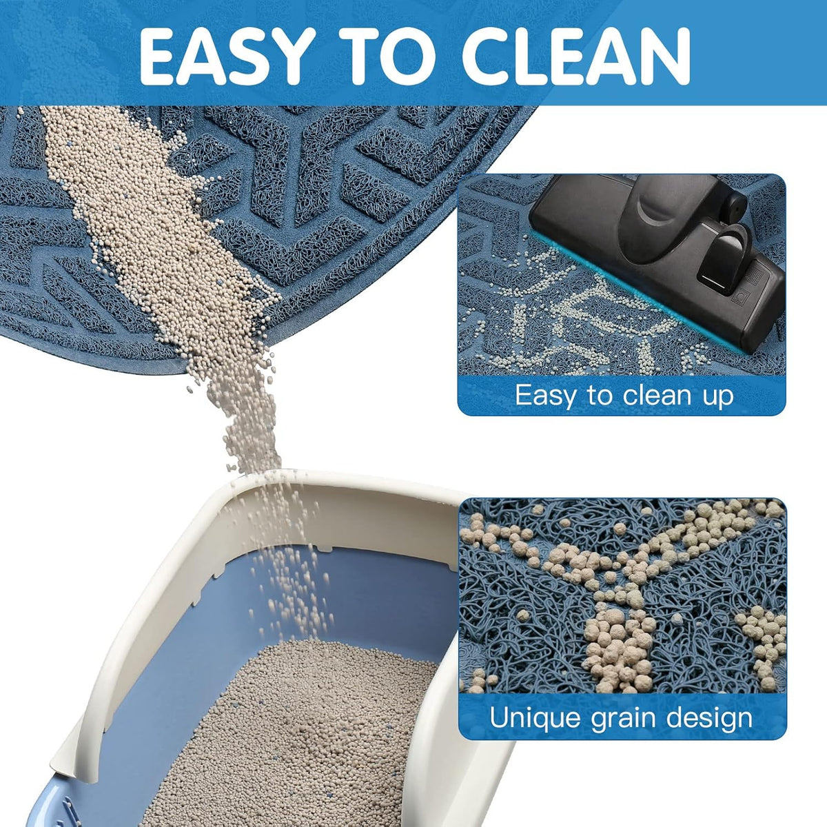 UPSKY Cat Litter Mat, Litter Trapping Mat Soft on Kitty Paws, Large Litter Box Mat 35" x 24"