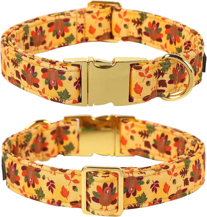 Lionet Paws Thanksgiving Day Dog Collar with Bowtie, Dogs Bowtie Collar with Metal Buckle for Dogs