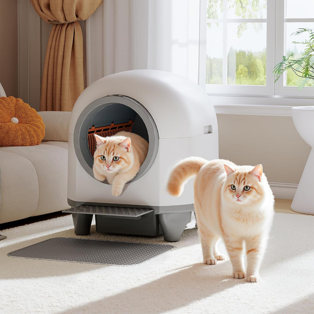 WARCAT Self Cleaning Litter Box Automatic, 90 L Automatic Cat Litter Box for Multiple Cats