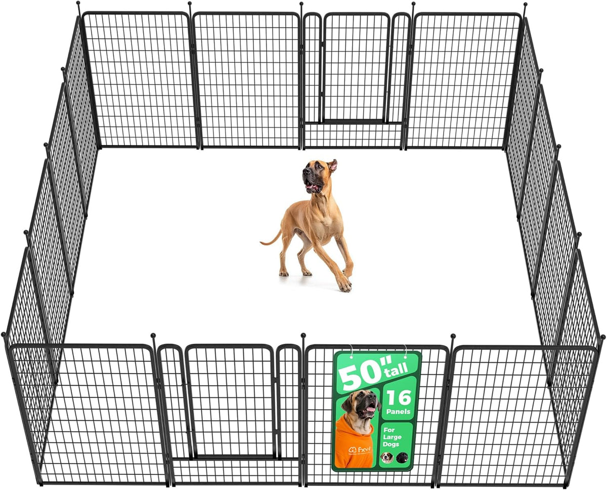 FXW Rollick Unleashed Dog Playpen for Indoor, Yard, RV Camping, 50 inch 16 Panels for Large Dogs