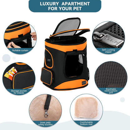 Petsfit Dog Backpack Carrier with Upgrade Waist Cushion Design to Better Fit The Waist, Suitable