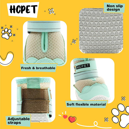 Hcpet Dog Shoes for Large Dogs, Breathable Dog Booties for Small Medium Dogs, Anti-Slip Dog Boots &