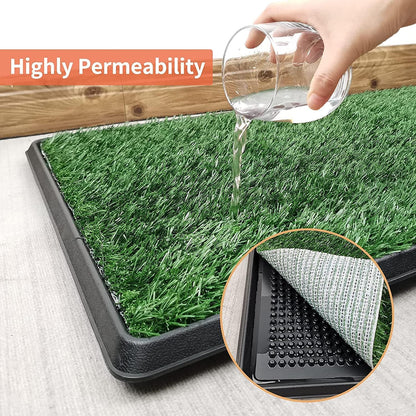 Dog Grass Pet Loo Indoor/Outdoor Portable Potty, Dog Litter Box, Artificial Grass Patch Bathroom