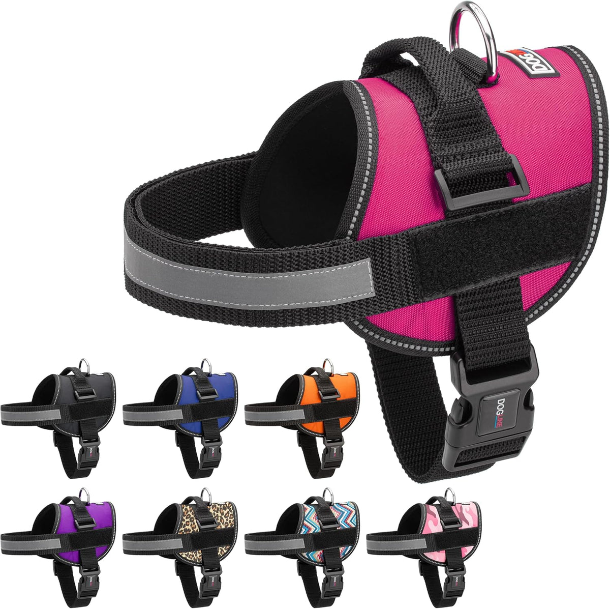 Dogline Dog Harness, Reflective No-Pull Adjustable Vest with Handle, Breathable No-Choke Harness