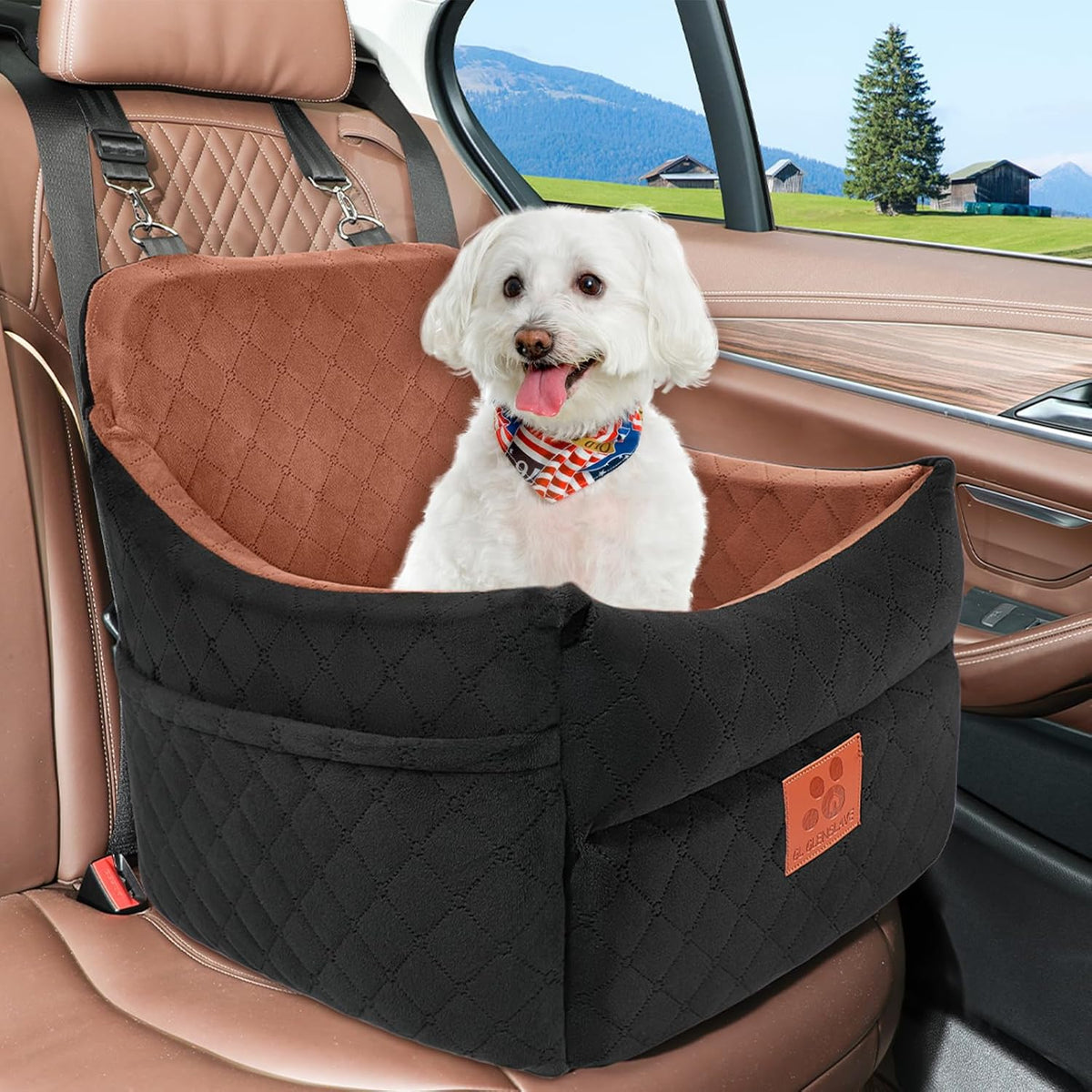 Dog Car Seat for Small/Medium Dogs, Dog Booster Car Seats with Thick Cushion for Dogs Under 35lbs