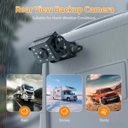 Wired Reverse Backup Camera with 7" Screen, Waterproof IP68, Night Vision Vehicle Camera for Truck