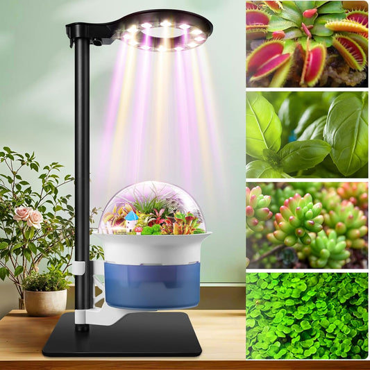Smart Venus Fly Trap Terrarium Kit with Metal Stand,Self Watering Pots for Indoor Plants,Smart