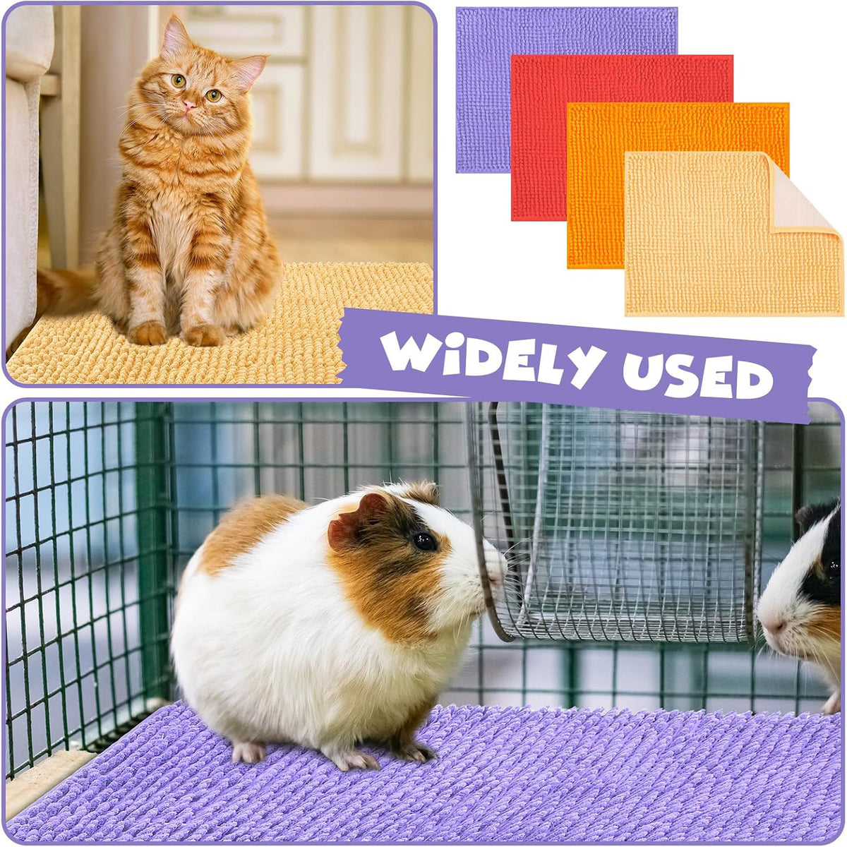 Barydat 8 Pcs Guinea Pig Cage Liner for Guinea Pig Cage Bedding Reusable Rabbit Mat Pad Washable
