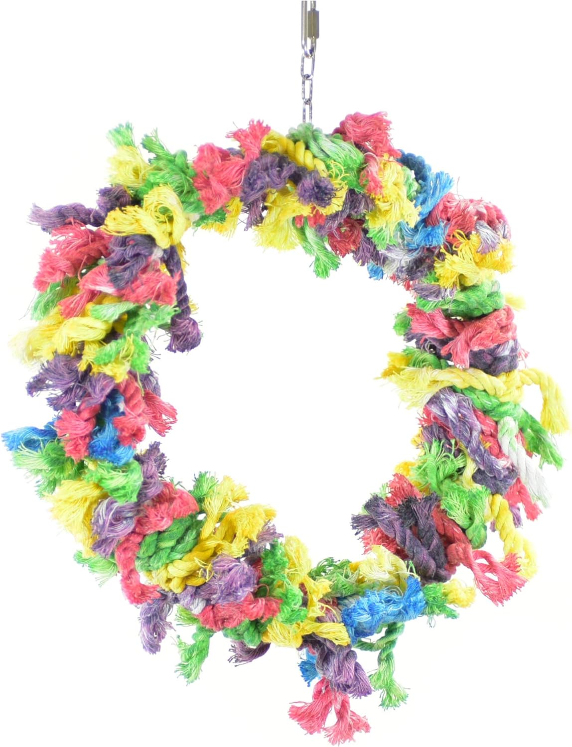 Featherland Paradise Cotton Snuggle Ring Bird Toy, Bird Perch, Large Bird Toys, for Parrots