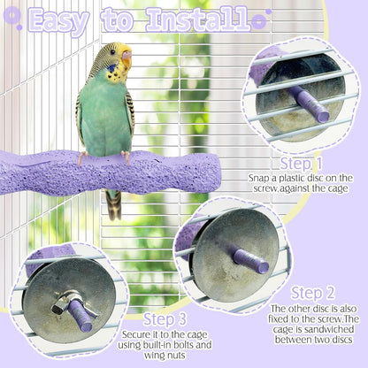 PINVNBY 5 Pack Bird Perch Resin Bird Beak Grinding Stone Parrot Cage Perch Stand Platform Foot