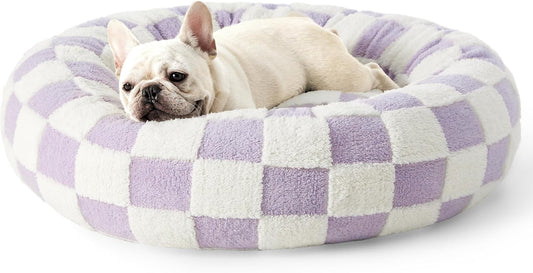 Lesure Donut Medium Dog Bed - Round Cat Beds for Indoor Cats Calming Pet Beds, Cute Modern Beds