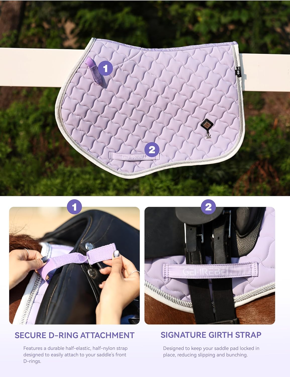 Close Contact Non-Slip Design Horse Riding Pad Moisture-Wicking Shock Absorbing English Saddle Pad