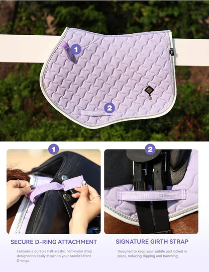 Close Contact Non-Slip Design Horse Riding Pad Moisture-Wicking Shock Absorbing English Saddle Pad