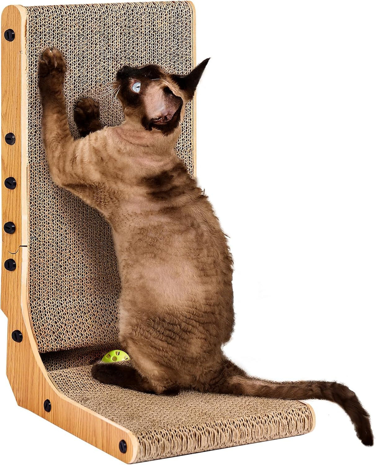 EHEYCIGA Cardboard Cat Scratcher for Indoor Kitten Cats, 19 Inch L Shaped Vertical Cat Scratching