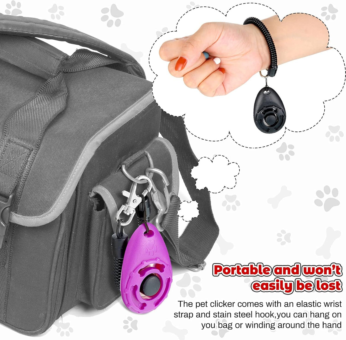 Frienda 18 Pieces Dog Training Clicker, Pet Behavioral Training Clickers with Wrist Strap for Dogs