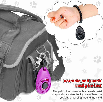 Frienda 18 Pieces Dog Training Clicker, Pet Behavioral Training Clickers with Wrist Strap for Dogs