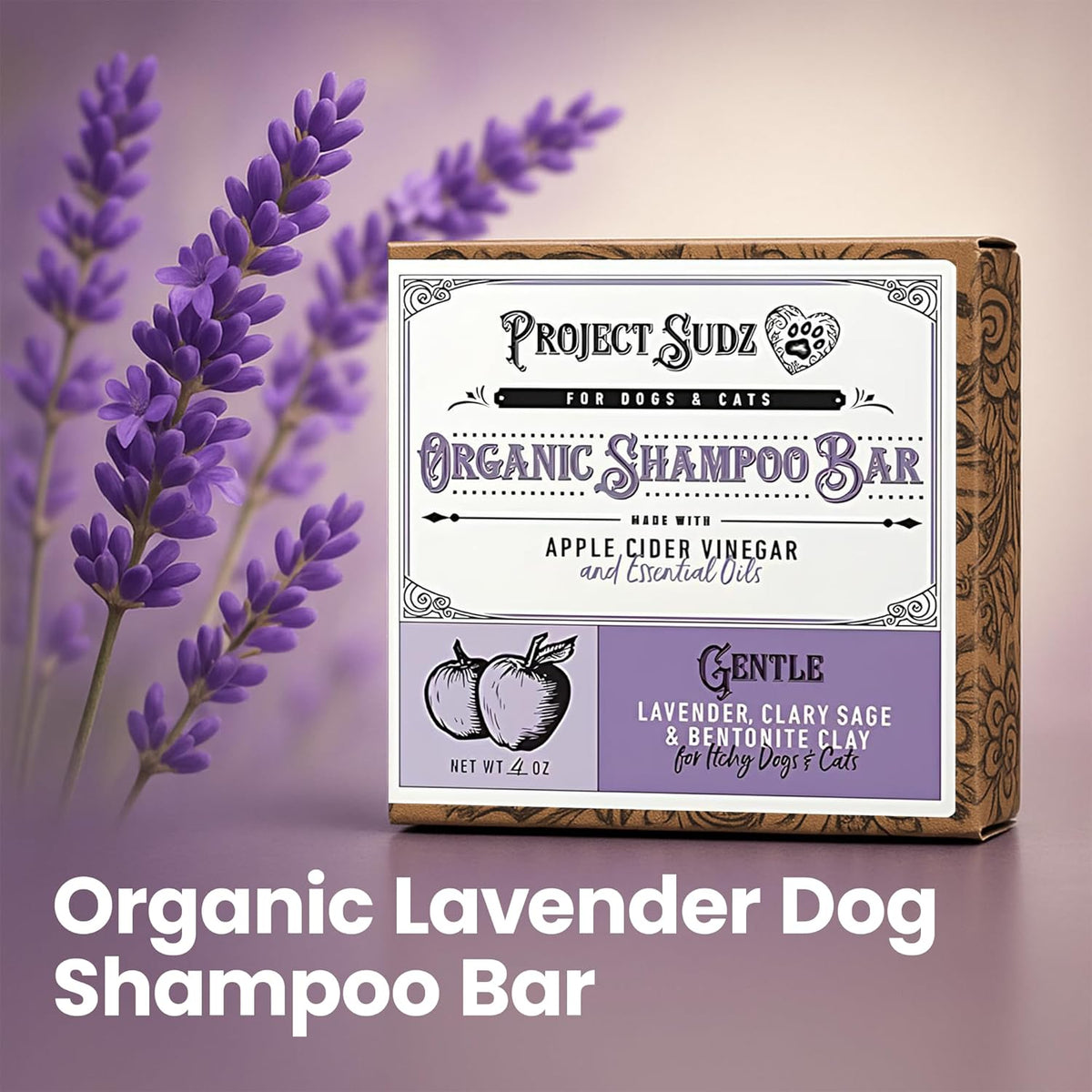Gentle All Natural Dog Shampoo for Dry Coat for Sensitive Skin | Bar Shampoo for Dogs | Organic Dog