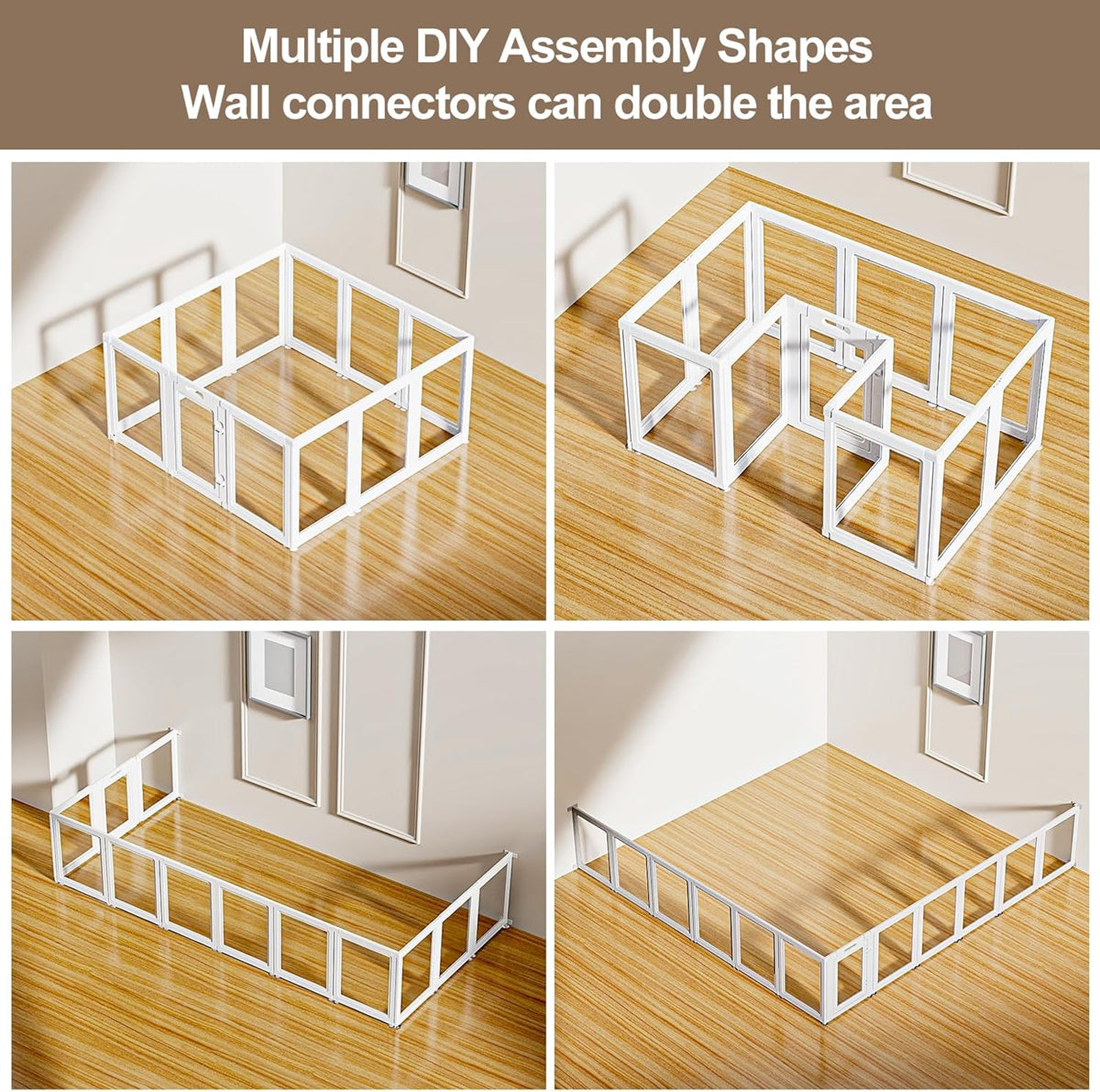 Clear Acrylic Dog Playpen Transparent Dog Playpen Indoor, Easy Assemble Clear Pet Pen for Puppy