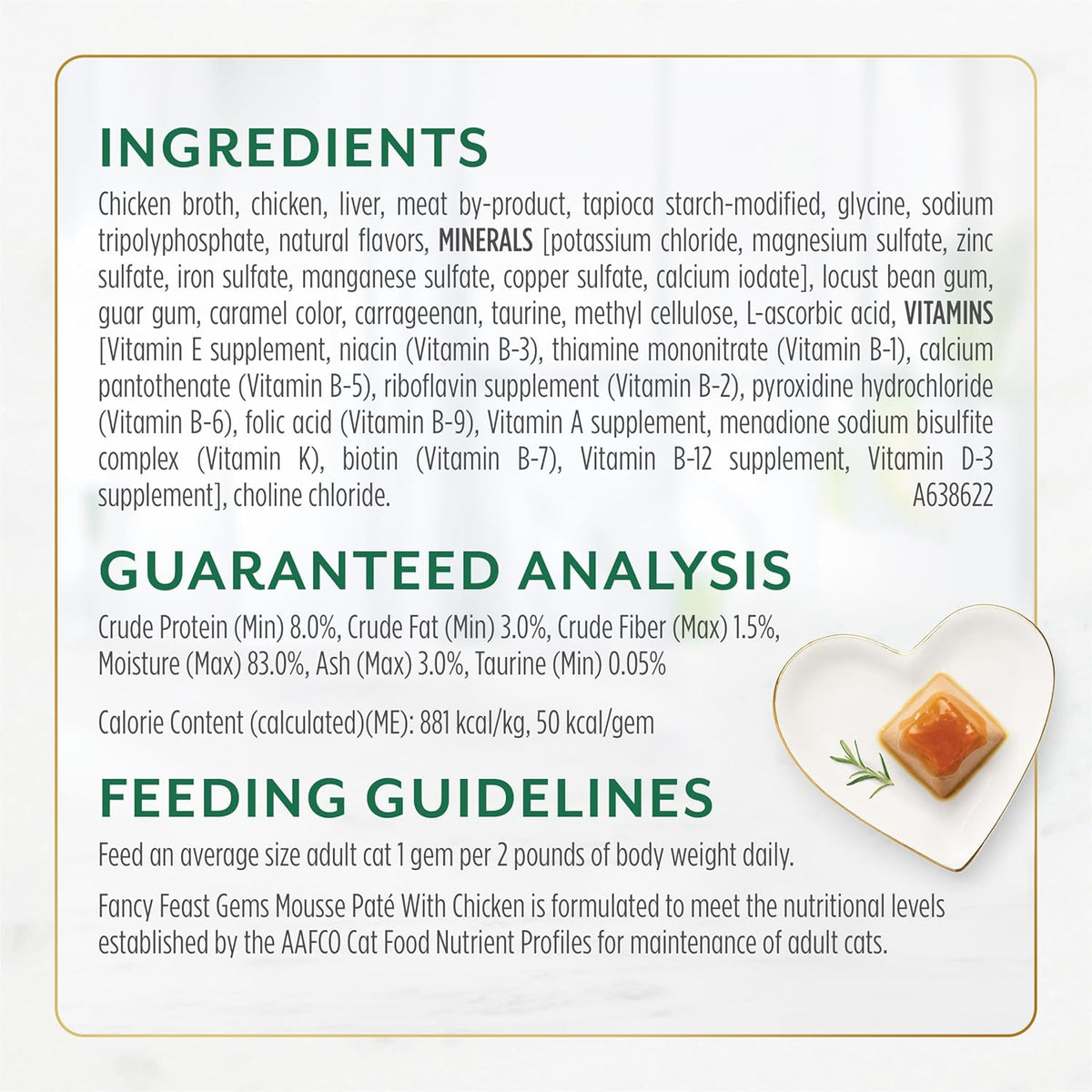 Fancy Feast Gems Pate Cat Food Mousse With Chicken and a Halo of Savory Gravy Cat Food - (Pack of