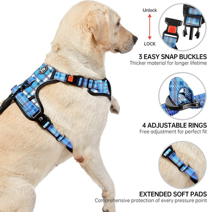 NESTROAD No Pull Dog Harness with Leash, Reflective No Choke Pet Vest Harness,Adjustable Soft