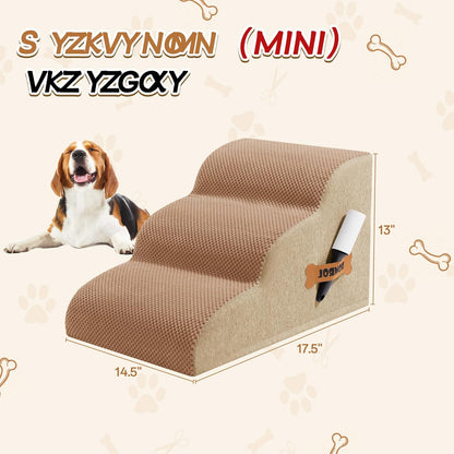 Romrol Dog Stairs Ramp for Beds Couches, Extra Wide Pet Steps with Durable Non-Slip Waterproof