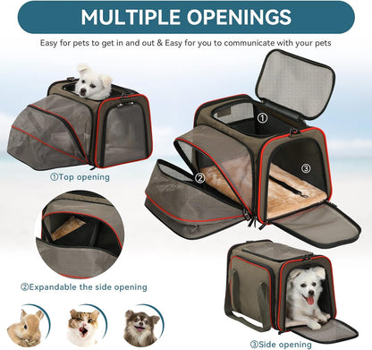 Petsfit Expandable Cat Carrier Dog Carriers,Airline Approved Soft-Sided Portable Pet Travel