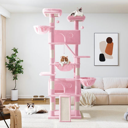 Allewie 81 Inches Tall Cat Tree/Multi-Level Large Climbing Tree House and Towers for Big