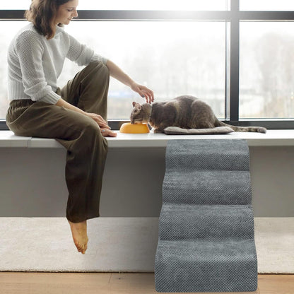 Dog Stairs for Small Dogs - High Density Foam Dog Ramp, Extra Wide Pet Steps with Non-Slip Bottom