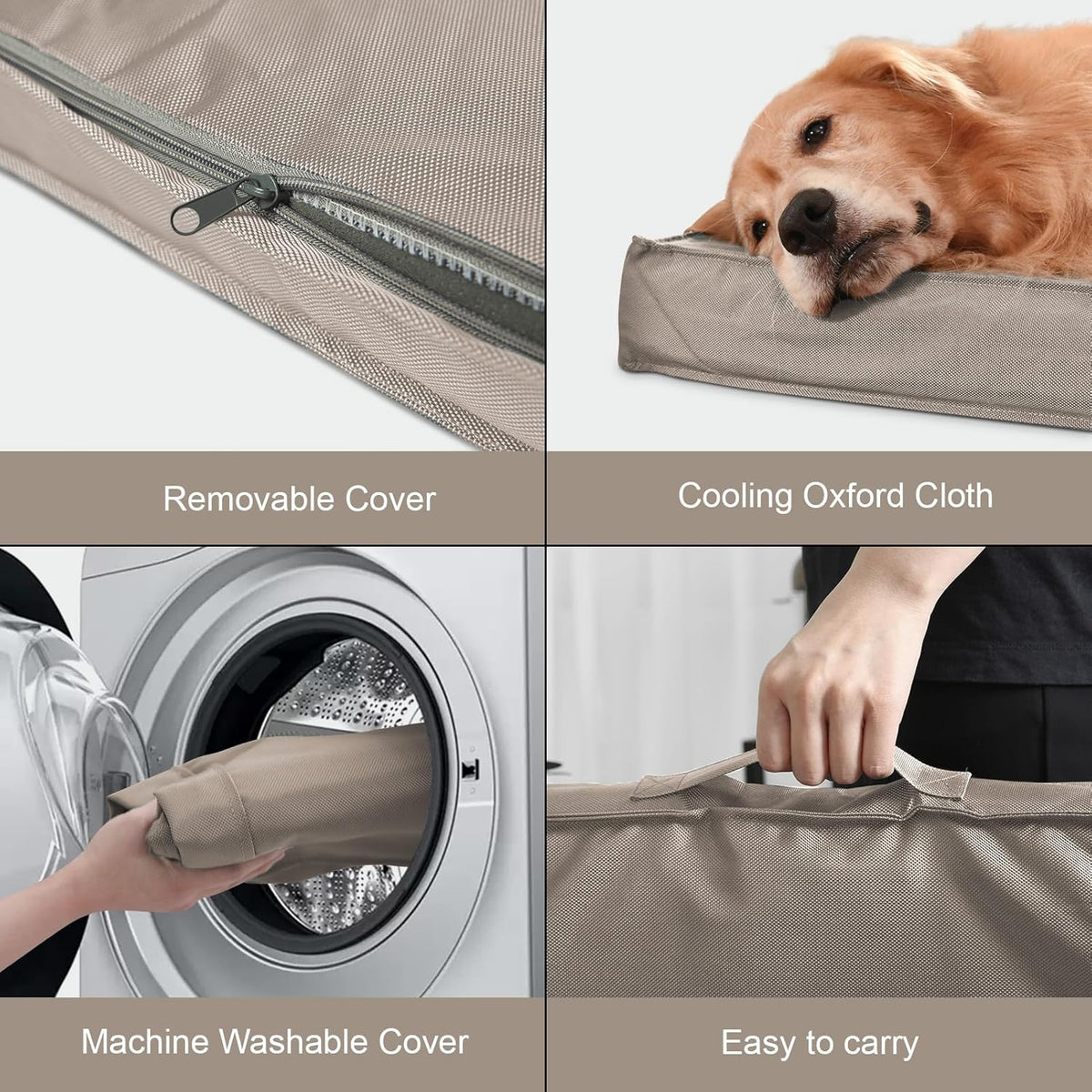 Orthopedic Dog Bed for Extra Large Dogs, XL Waterproof Dog Bed for Large Sized Dogs, Egg Crate Foam