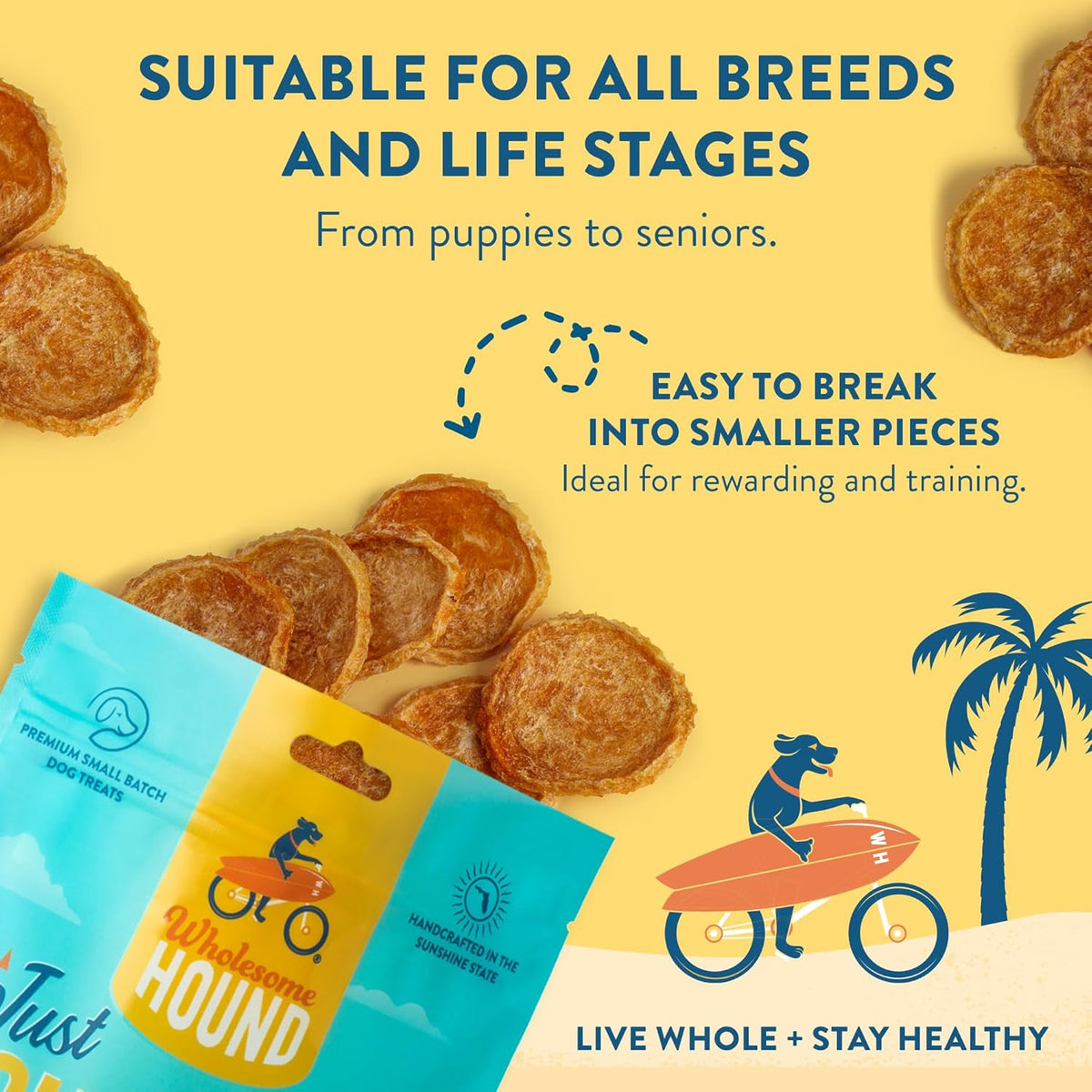 Chicken Chips – Single Ingredient Dog Treats, All Natural & Healthy Training Snacks for Small