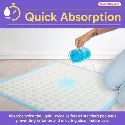 PETSWORLD Health Monitoring Dog Pee Pads – 37x54 Inch, 50 Count 3XL Color-Changing Potty Pads |