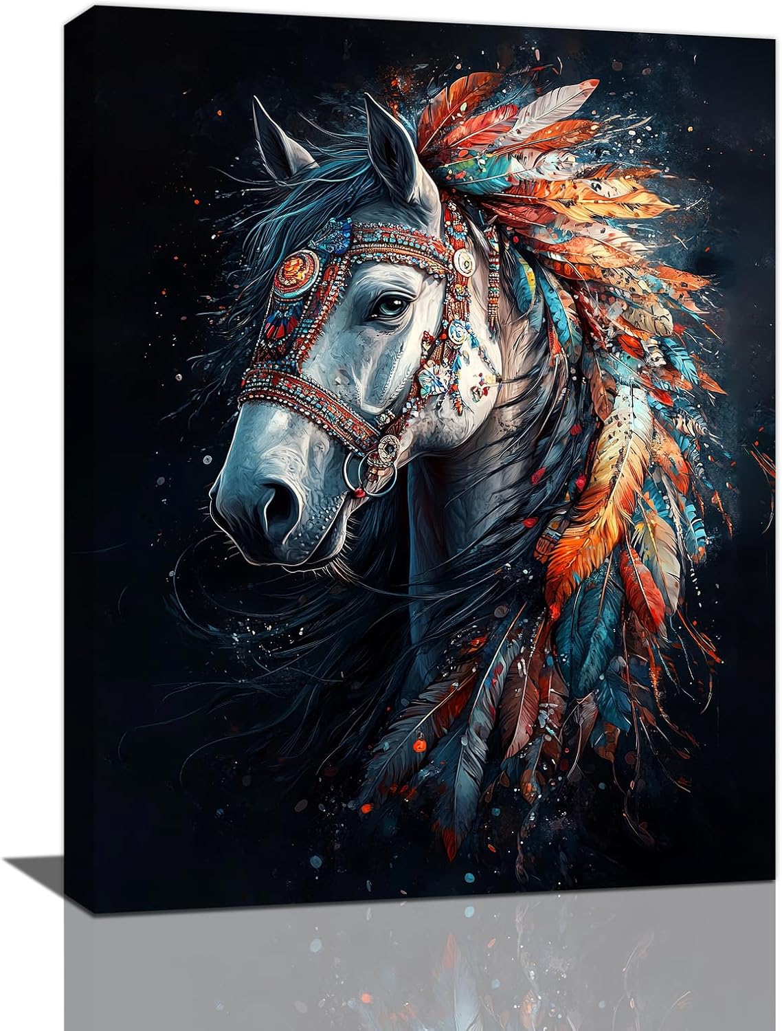 Horse Pictures Wall Art, Horse Animal Bathroom Wall Decor, Aesthetics Modern Framed Painting