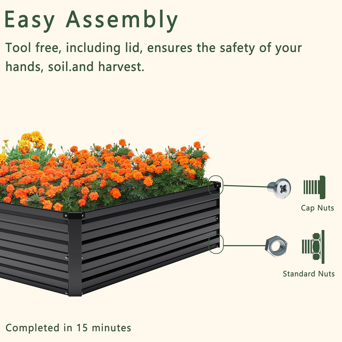 MGNO 2pcs 12x4x1FT Galvanized Raised Garden Bed-Outdoor Planter Box for Vegetables-Metal Garden