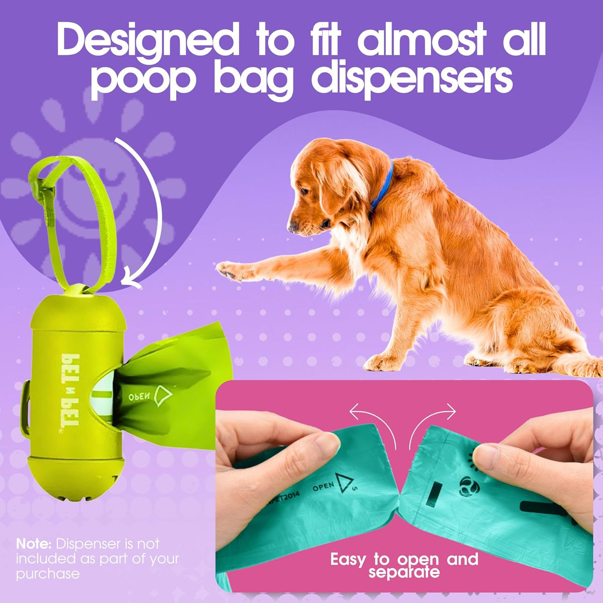 Pet N Pet 270 Counts Lavender Scented, Colorful Poop Bags for Dogs, 38% Plant Based & 62% PE Dog