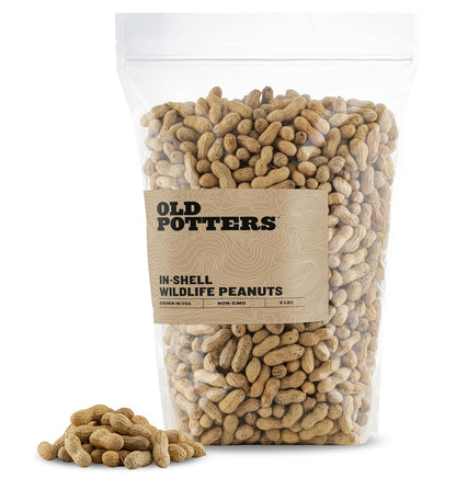 Old Potters Wildlife in-Shell Peanuts for Birds, Squirrels and Wildlife. USA Grown Non-GMO Raw