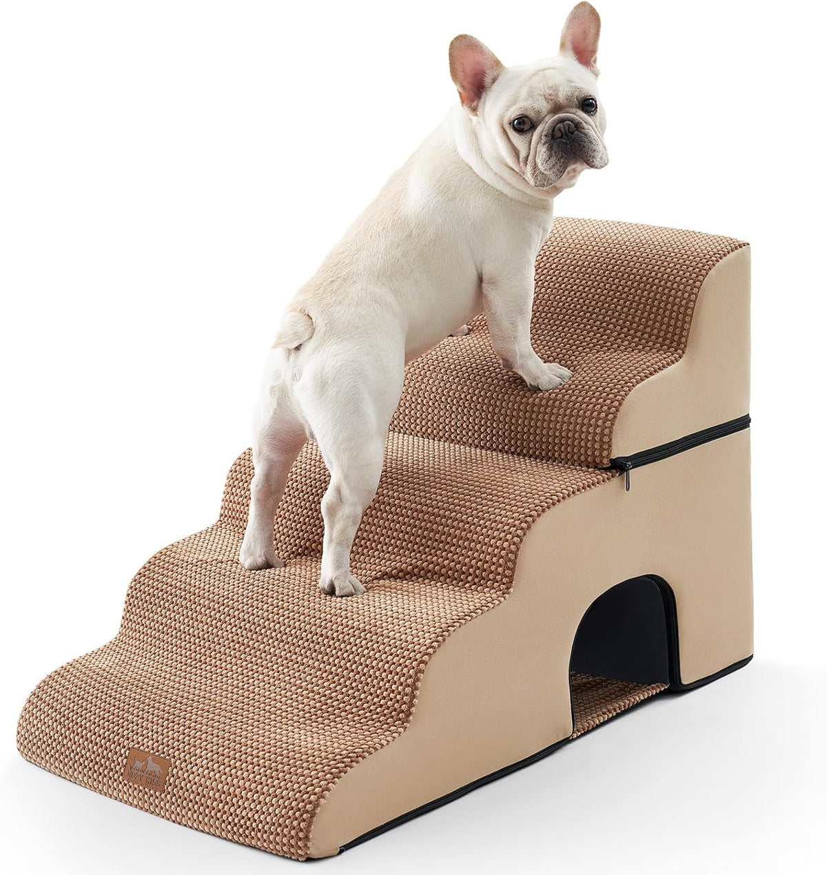Extra Wide Dog Stairs with Tunnel, Detachable Large Pet Step for Small Medium Dog, Puppy or Cat