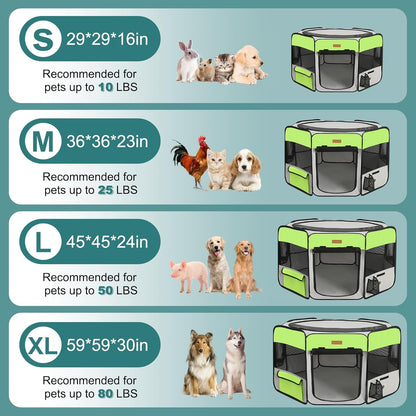 Dog Playpen, Portable Pet Play Pen for Cat, Puppies, Rabbits, Chickens, Foldable Large-Capacity Pet
