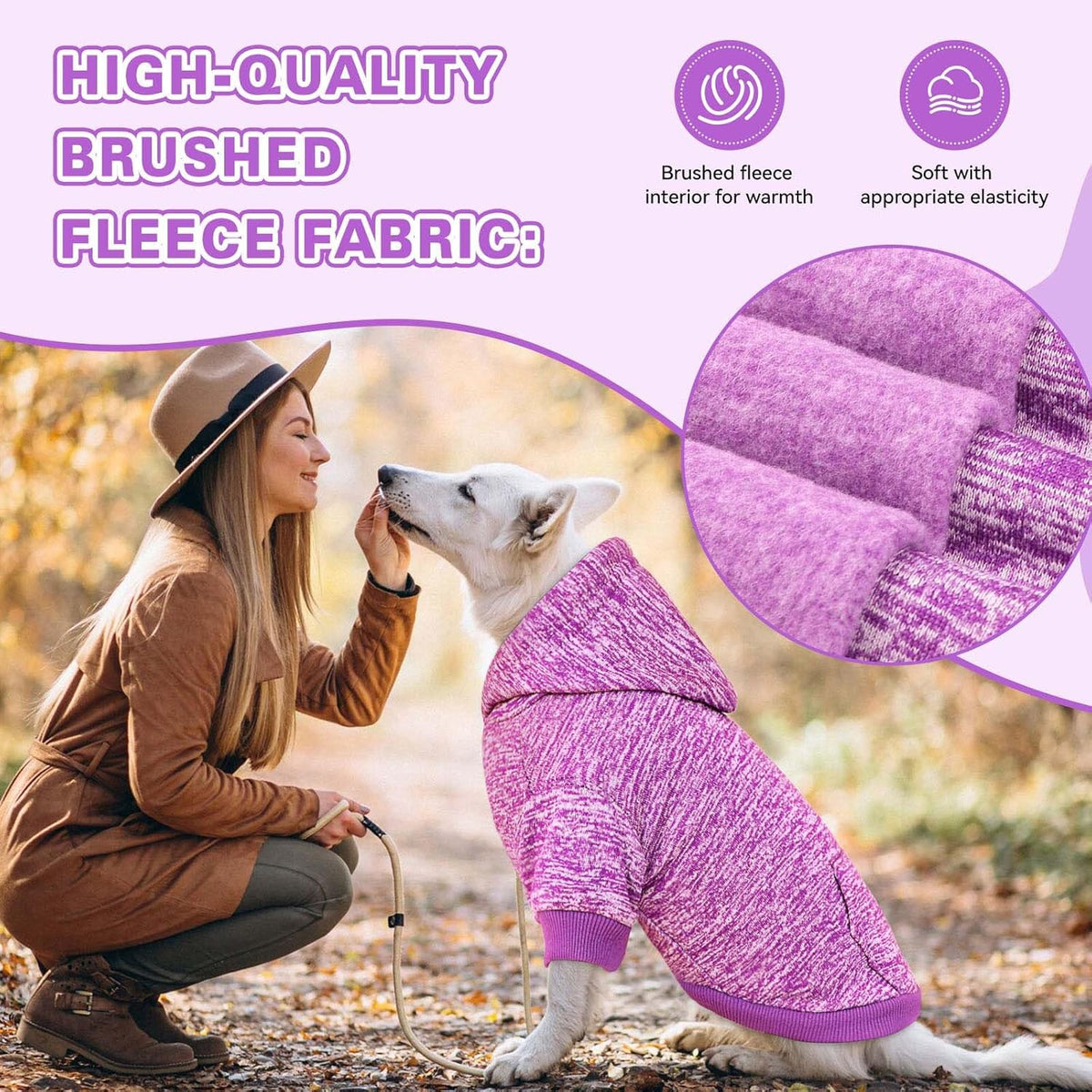 Dog Sweaters for Small Dogs Dog Hoodie Fleece Sweater Soft Clothes Sweatshirt with Pocket Hoodie