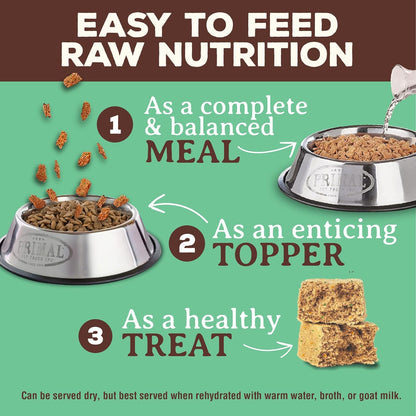 Primal Freeze Dried Dog Food Nuggets, Chicken; Complete Balanced Meal, Topper or Treat; Premium