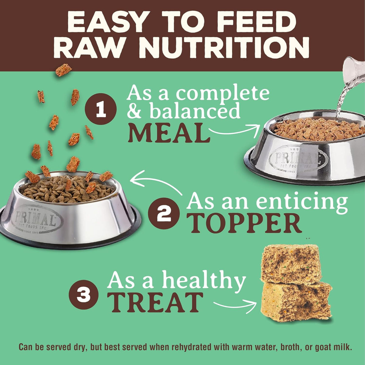 Primal Freeze Dried Raw Dog Food Nuggets, Chicken, Complete & Balanced Meal, Also Use as Topper or
