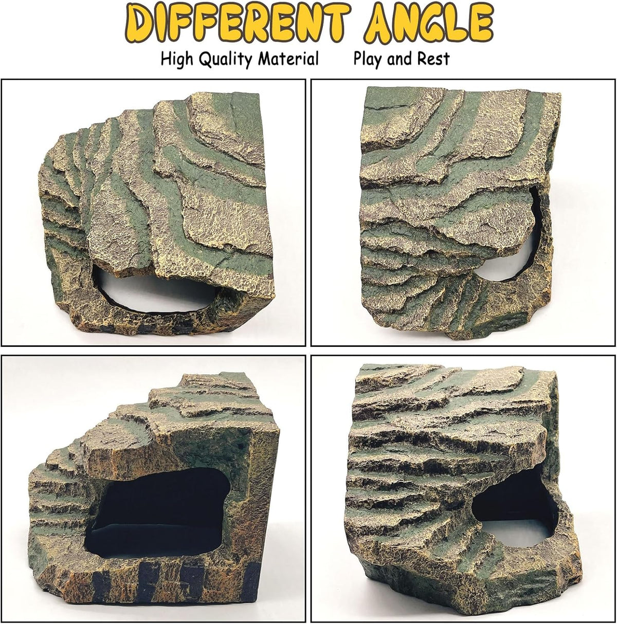 kathson Turtles Basking Platform Reptile Hiding Cave Hideouts for Aquatic Turtles, Frog, Newts and