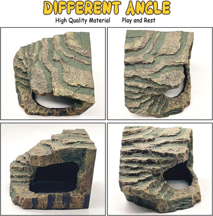 kathson Turtles Basking Platform Reptile Hiding Cave Hideouts for Aquatic Turtles, Frog, Newts and