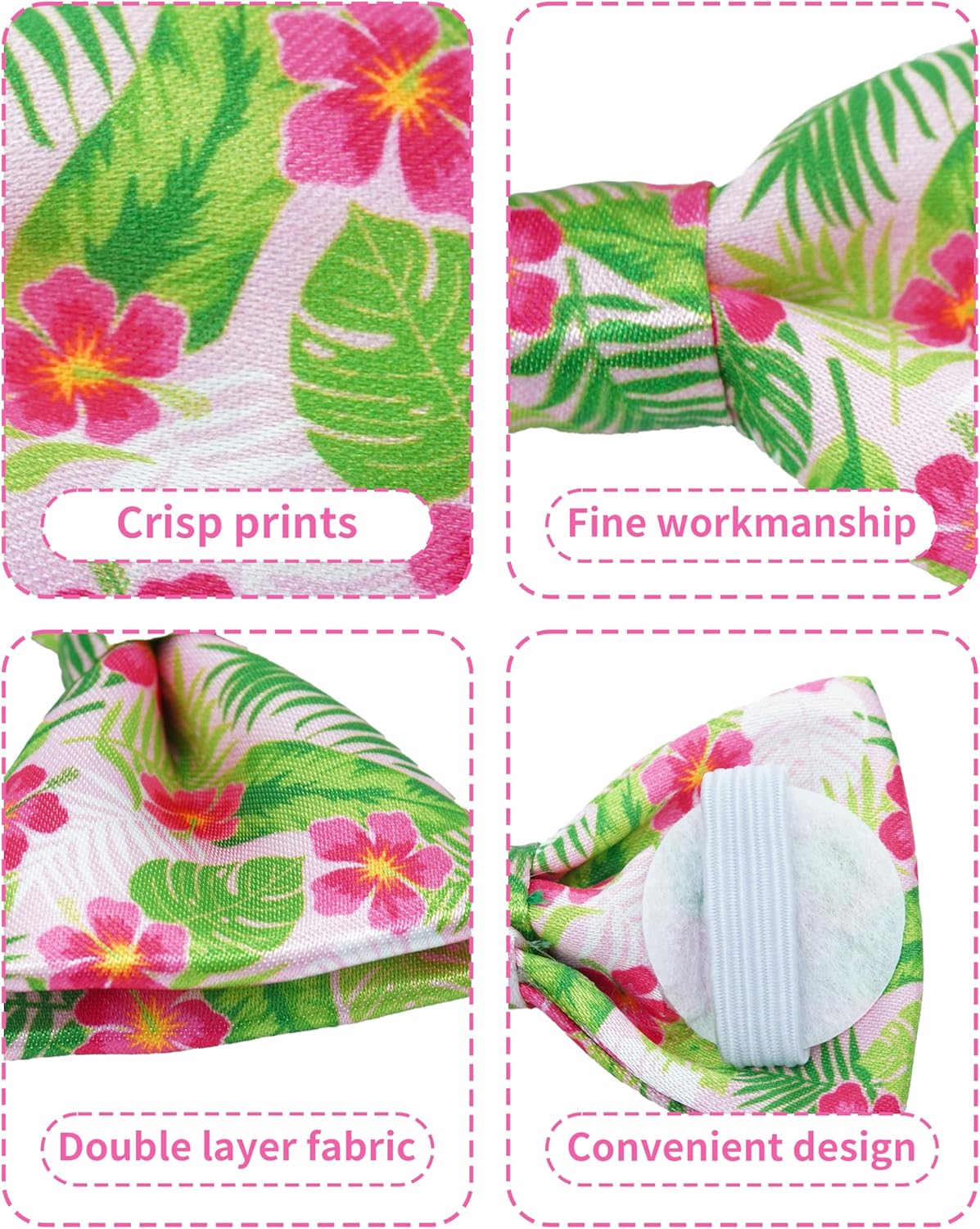 PET SHOW 10 Pack Summer Small Dog Bow Ties Sliding Collar Attachments Puppy Cats Hawaiian Bowties
