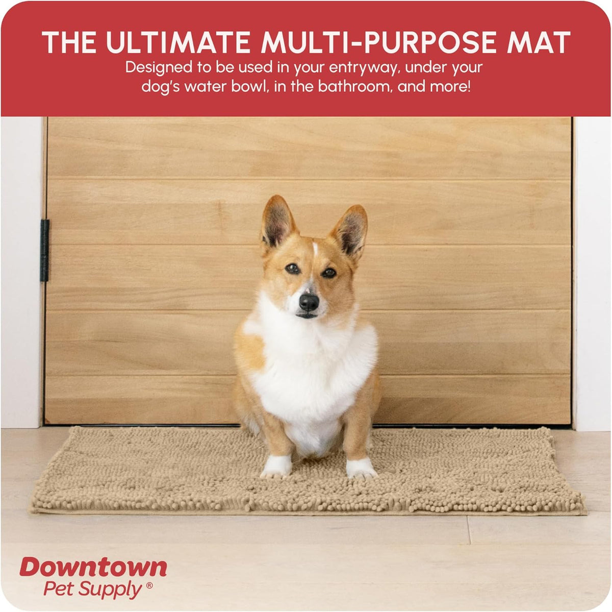 My Doggy Place Microfiber Dog Mat for Muddy Paws, 31" x 20" Oatmeal - Absorbent and Quick-Drying