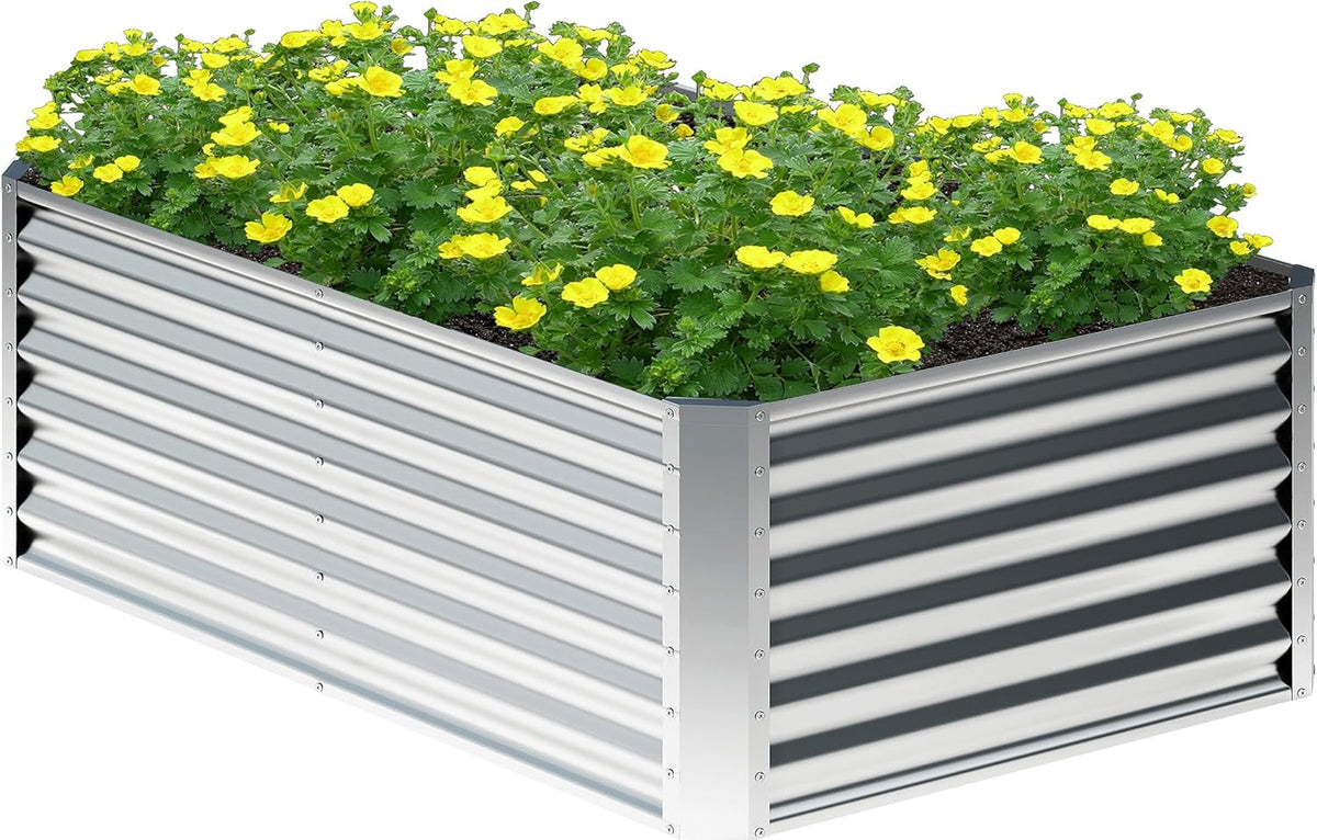 4x2x2FT Galvanized Raised Garden Bed,Planter Raised Beds-Metal Garden Box,Large Plant for Outdoor
